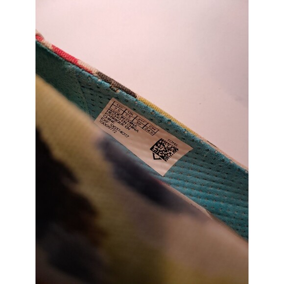 Toms Shoes Twill Wedge Cork 3" Heel Peep Toe Slip On Sandals Multicolor Size 7.5 - Picture 7 of 9